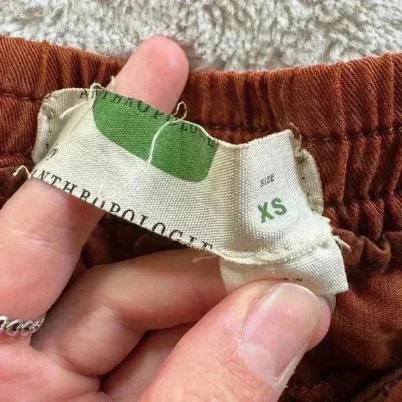 Anthropologie Rust Embroidered Joggers size XS - Picture 4 of 5